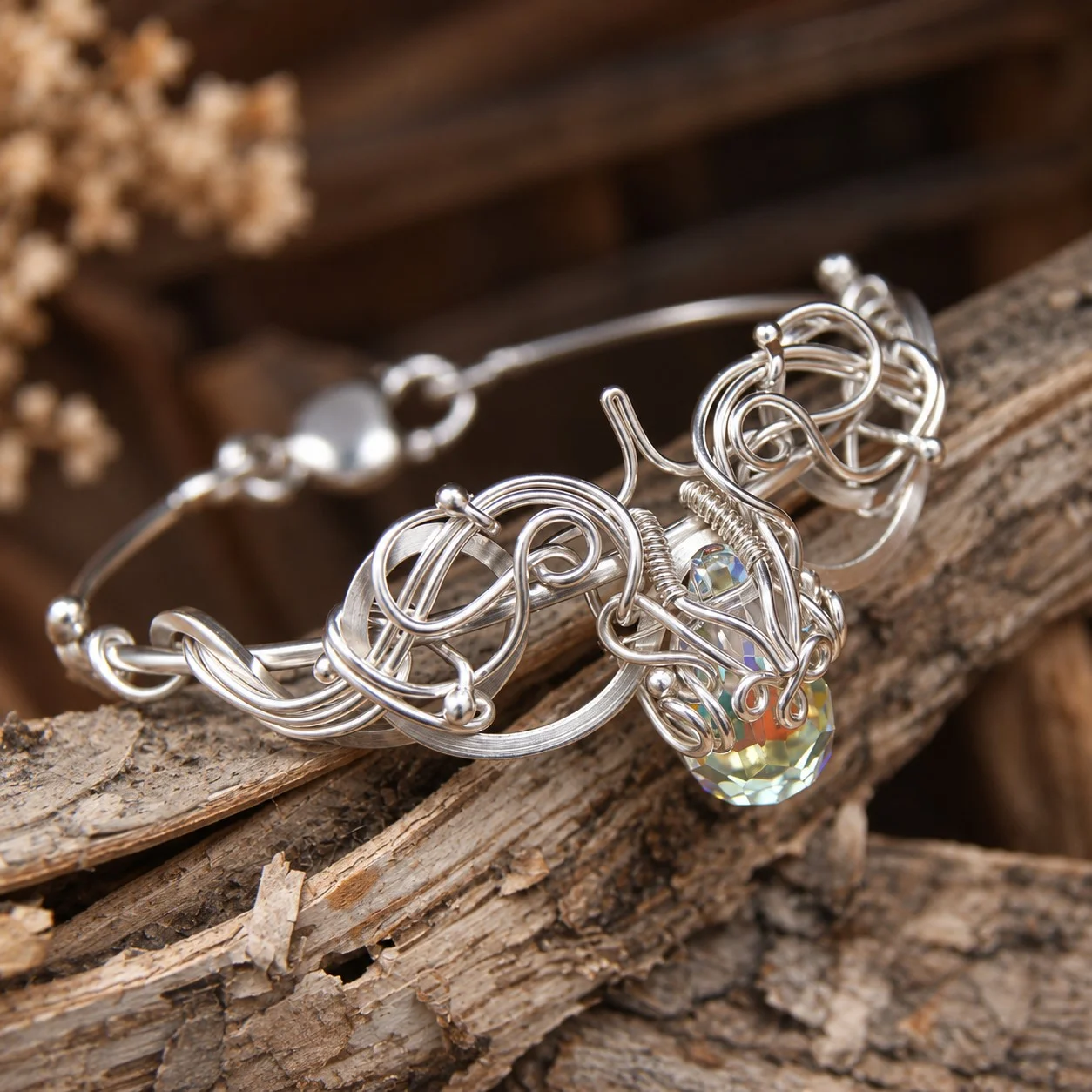 CRYSTAL QUEEN – unikatowa srebrna bransoletka z kryształem Swarovski